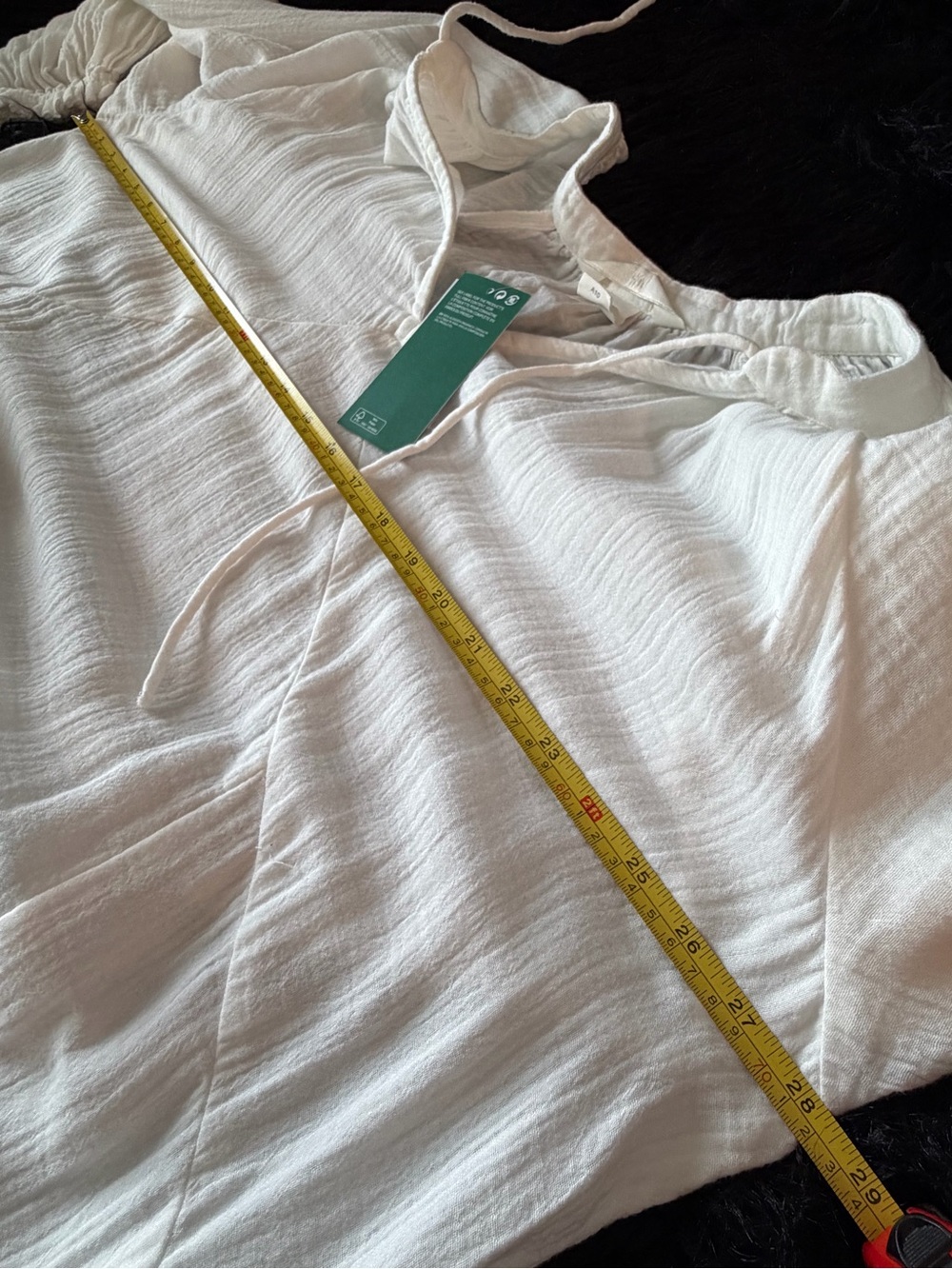 NWT! H&M White Maxi Peasant Dress with Tie Neck - Picture 12 of 14
